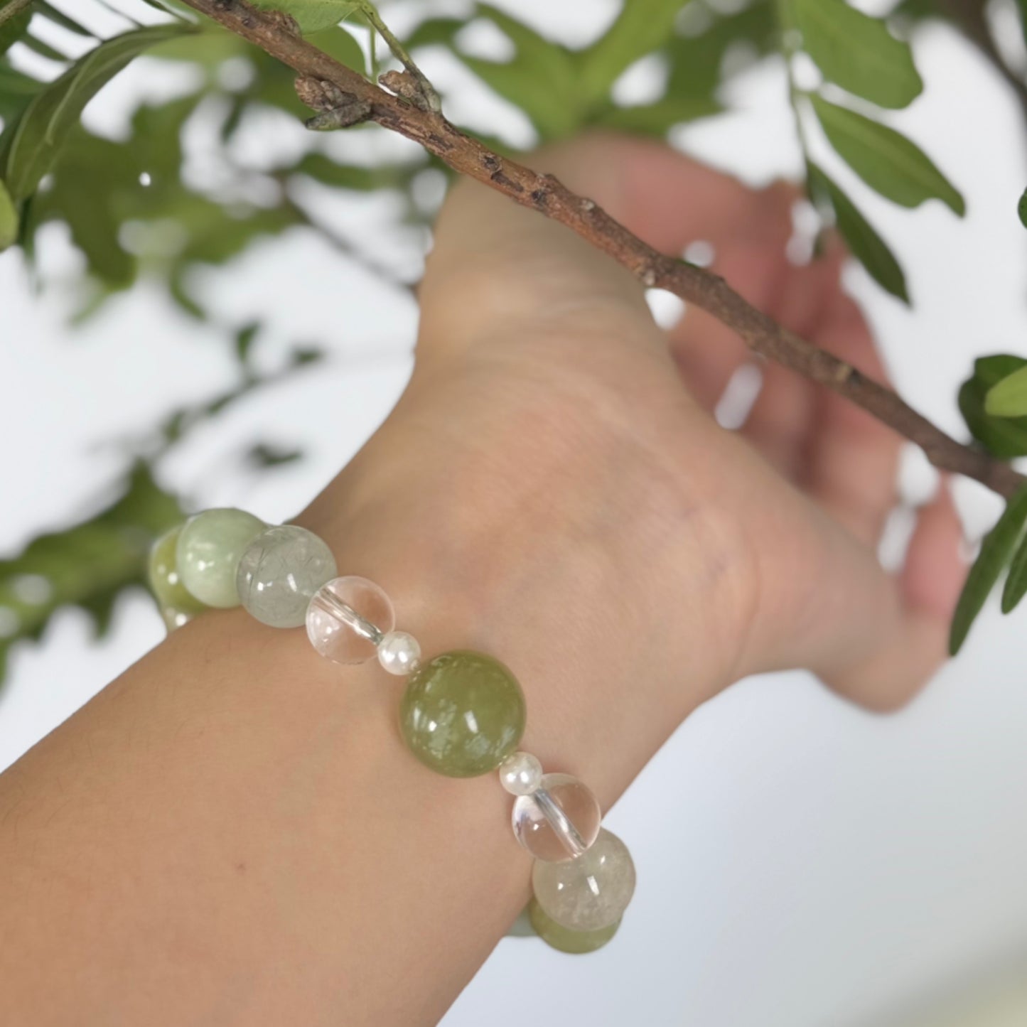 Green Fluorite & Green Phantom & Citrine Bracelet - Chakra Alignment & Energy Flow