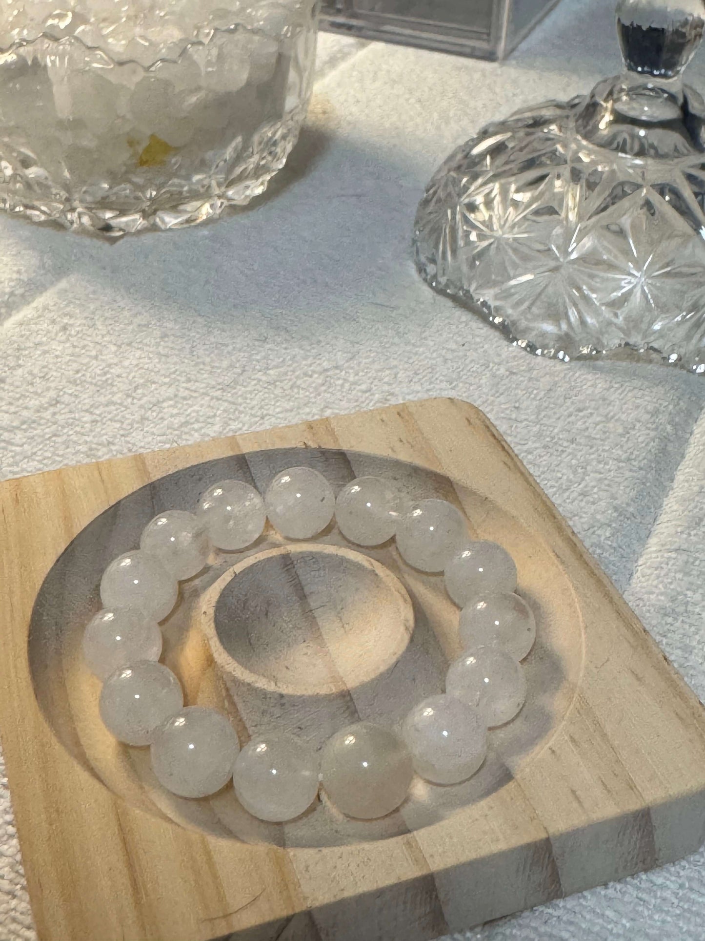 Moonstone & White Phantom Quartz Healing Bracelet-2