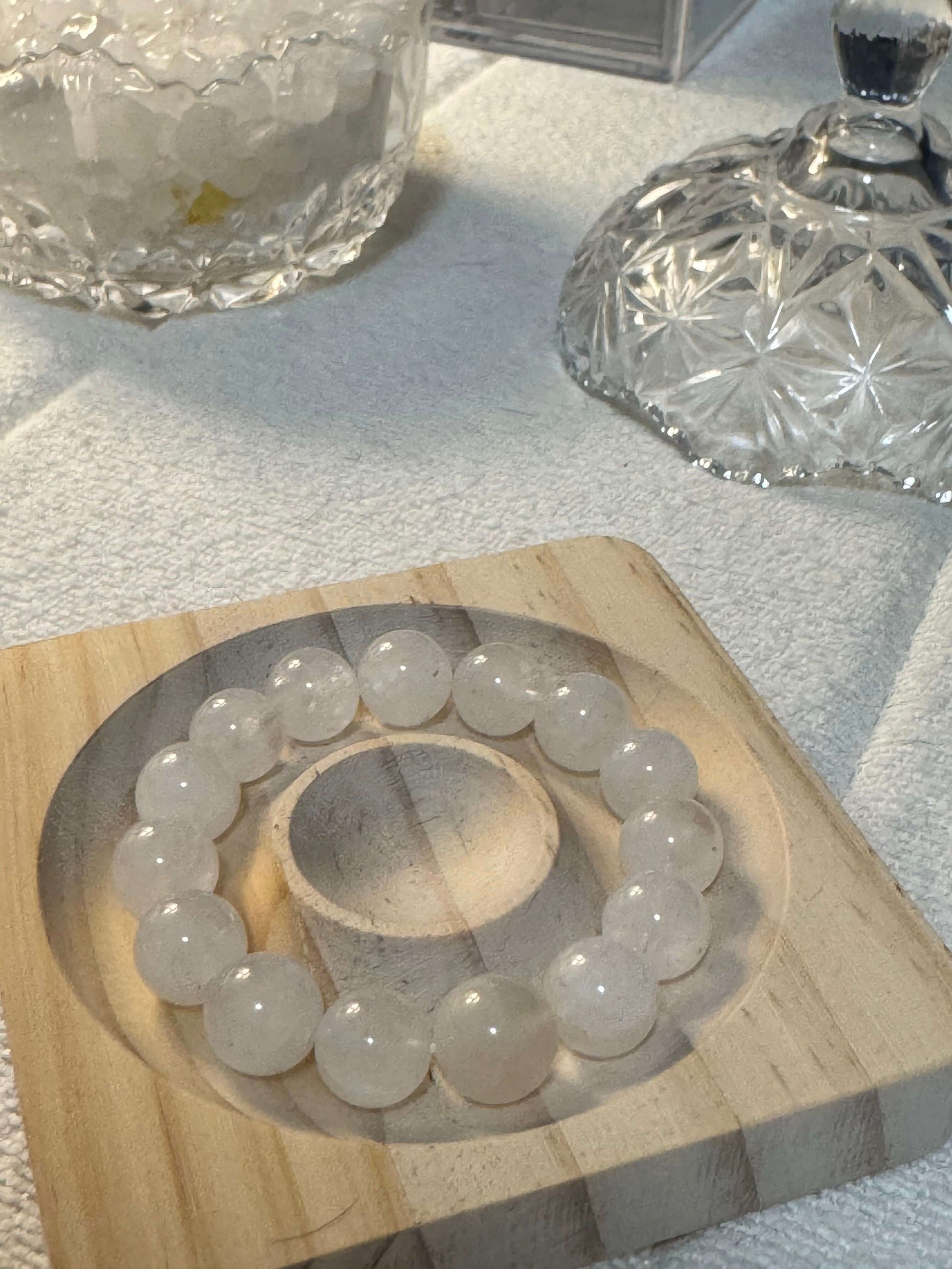 Moonstone & White Phantom Quartz Healing Bracelet-2